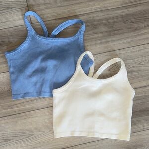 2 NWOT cropped workout tops